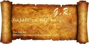Gajdács Réka névjegykártya